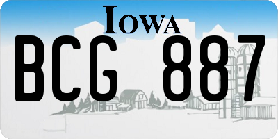 IA license plate BCG887
