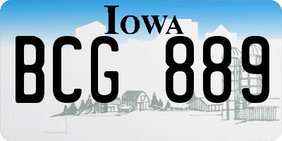 IA license plate BCG889
