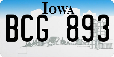 IA license plate BCG893
