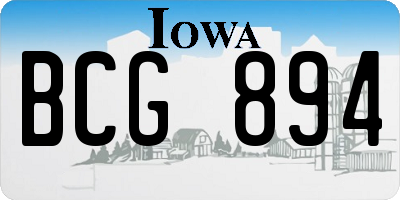 IA license plate BCG894