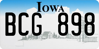 IA license plate BCG898