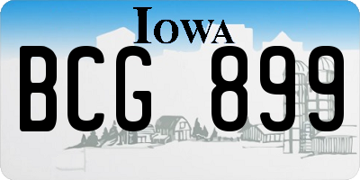 IA license plate BCG899