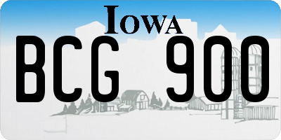IA license plate BCG900
