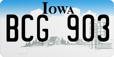 IA license plate BCG903