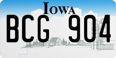 IA license plate BCG904