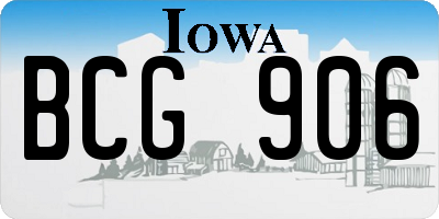 IA license plate BCG906