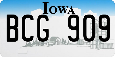 IA license plate BCG909