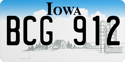 IA license plate BCG912