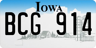 IA license plate BCG914