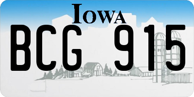 IA license plate BCG915