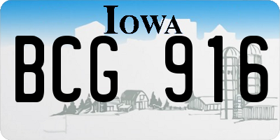 IA license plate BCG916