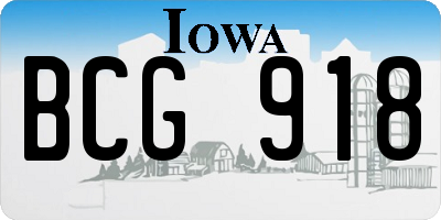 IA license plate BCG918