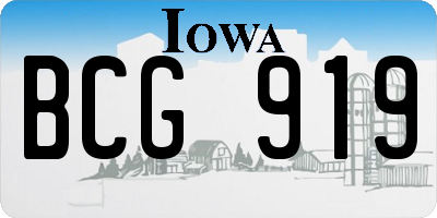 IA license plate BCG919