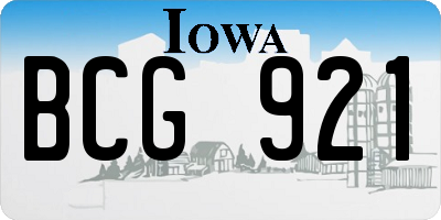 IA license plate BCG921
