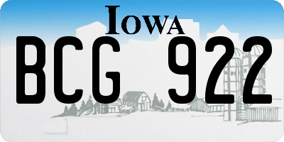 IA license plate BCG922