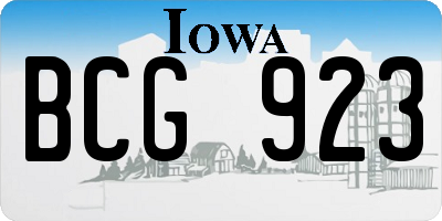 IA license plate BCG923