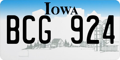 IA license plate BCG924