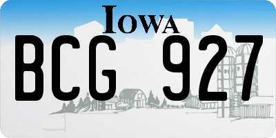 IA license plate BCG927
