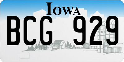 IA license plate BCG929