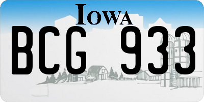 IA license plate BCG933