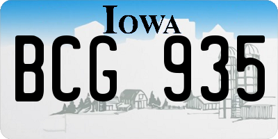 IA license plate BCG935