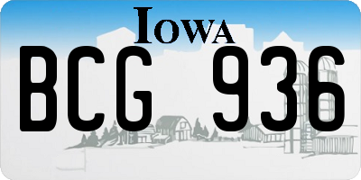 IA license plate BCG936