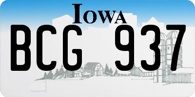 IA license plate BCG937