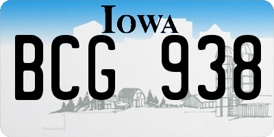 IA license plate BCG938