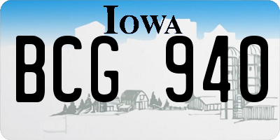 IA license plate BCG940