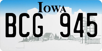 IA license plate BCG945