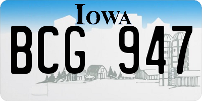 IA license plate BCG947