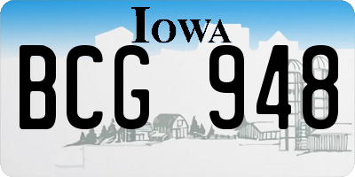 IA license plate BCG948