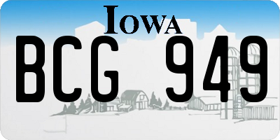 IA license plate BCG949