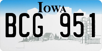 IA license plate BCG951