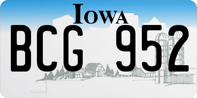 IA license plate BCG952