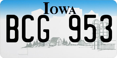 IA license plate BCG953