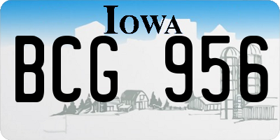 IA license plate BCG956