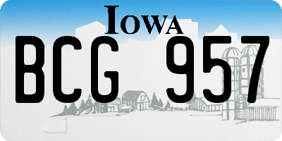 IA license plate BCG957