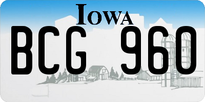 IA license plate BCG960