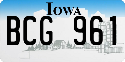 IA license plate BCG961