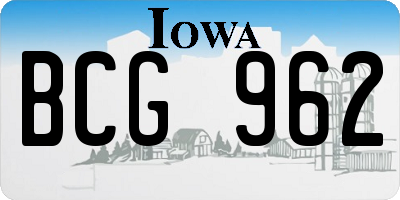IA license plate BCG962