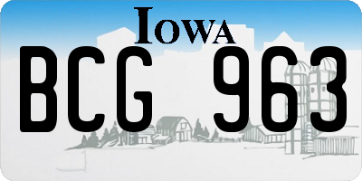 IA license plate BCG963