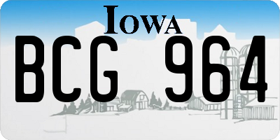 IA license plate BCG964