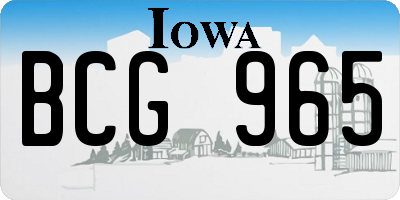 IA license plate BCG965