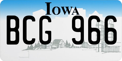 IA license plate BCG966
