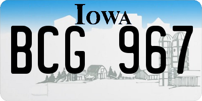 IA license plate BCG967