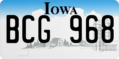 IA license plate BCG968
