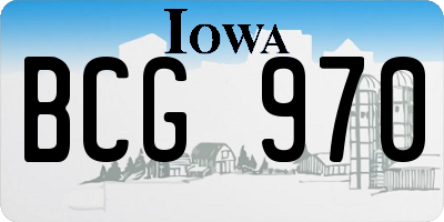 IA license plate BCG970
