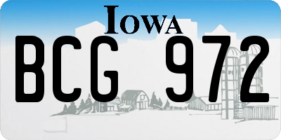 IA license plate BCG972