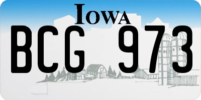 IA license plate BCG973